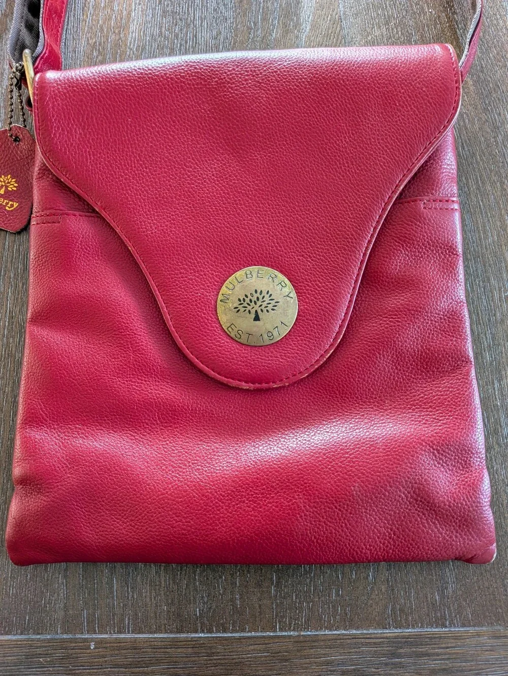 Mulberry Leather Bag Messenger Red